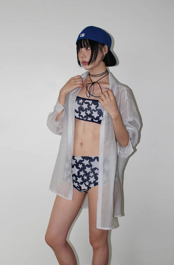 MYSTIC STRIPE SHEER SHIRT